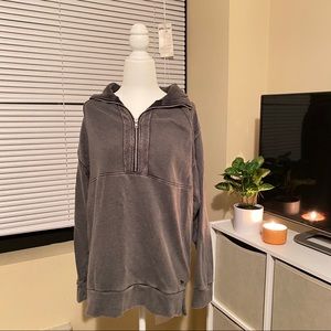 VICTORIAS SECRET PINK Grey Fleece Half Zip